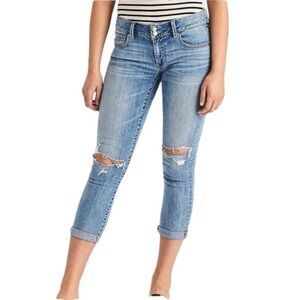 AMERICAN EAGLE🦎Artist Crop Stretch Light Wash🌵